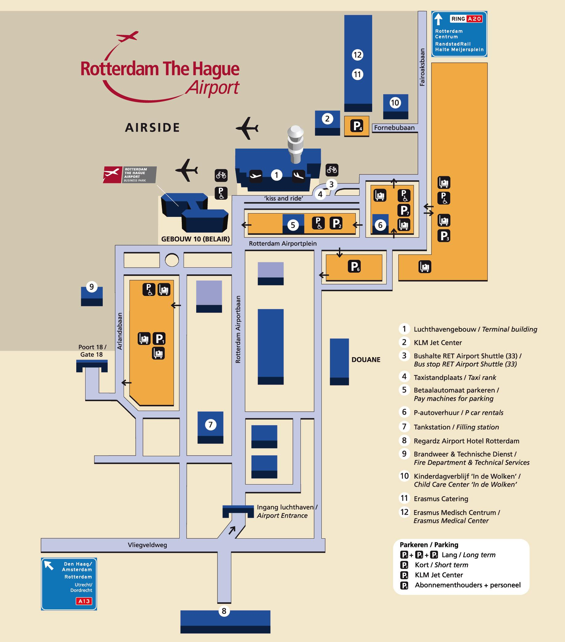 Bản đồ sân bay quốc tế Hà Lan