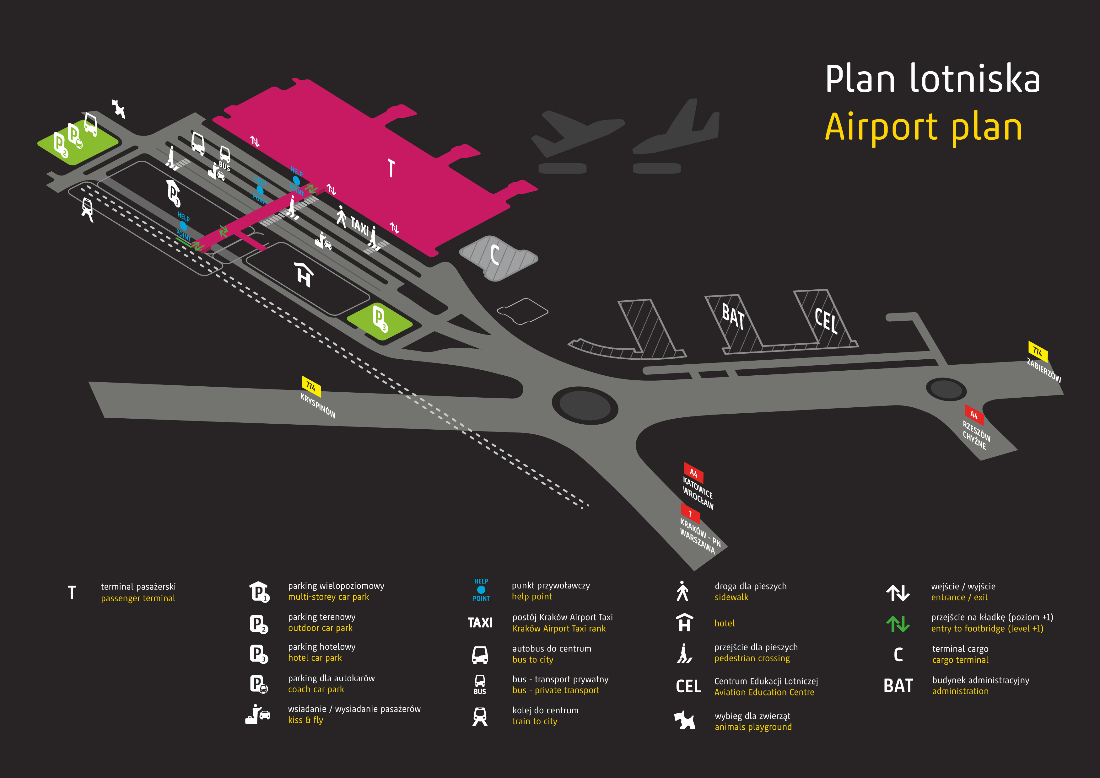 Xem bản đồ sân bay quốc tế Ba Lan